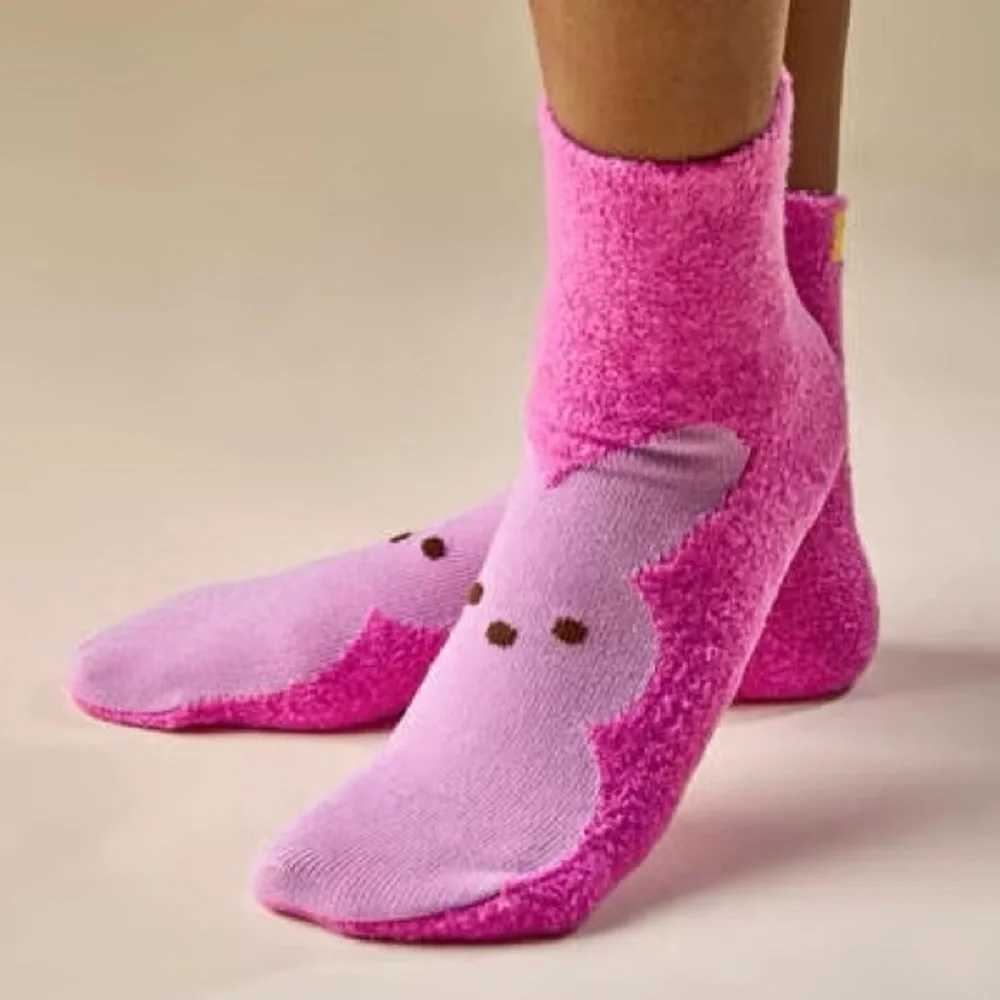 Bath & Body Works PEEPS Pink Marshmallow Bunny Shea-Infused Lounge Socks